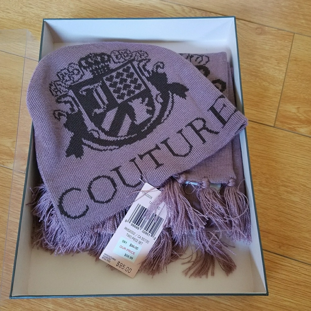 Vintage Juicy Couture Hat and Scarf Set